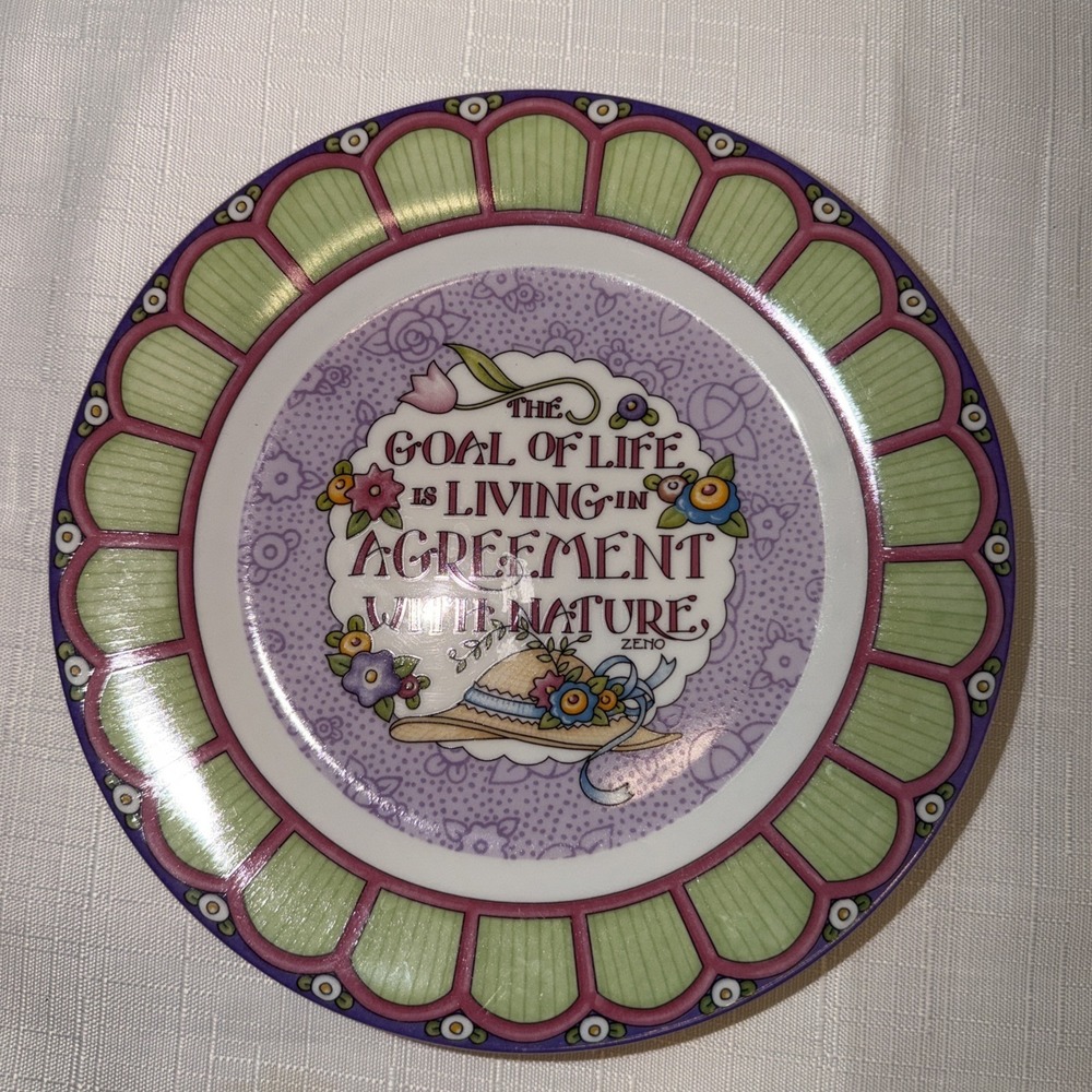 Set of 2 Mary Engelbreit Garden 'Breit Dessert Plates 2001 Enesco Vintage 8 Inch - Picture 4 of 5